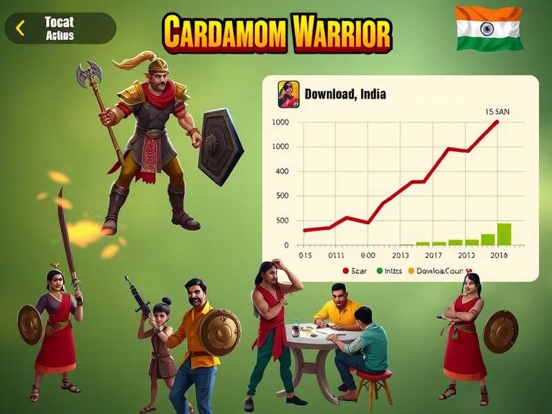 Graph showing Cardamom Warrior download growth in India